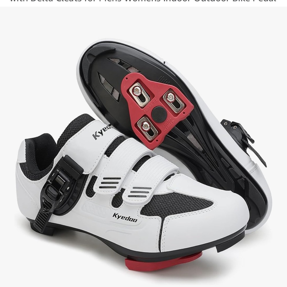 Women's White Athletic Cycling Shoes